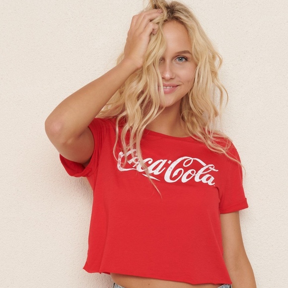 Garage Tops - Garage Coca Cola Cropped Short Sleeve Shirt